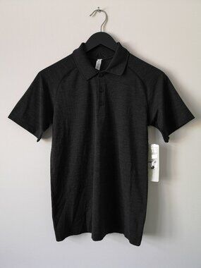 NWT LULULEMON HDCO/BLK Black Metal Vent Tech Polo Top Shirt Men's Small